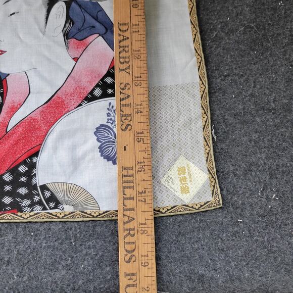 New / Vintage Ukiyo e Woven Cotton Fabric Handkerchief 3 Japanese Women 17 in - Picture 2 of 5